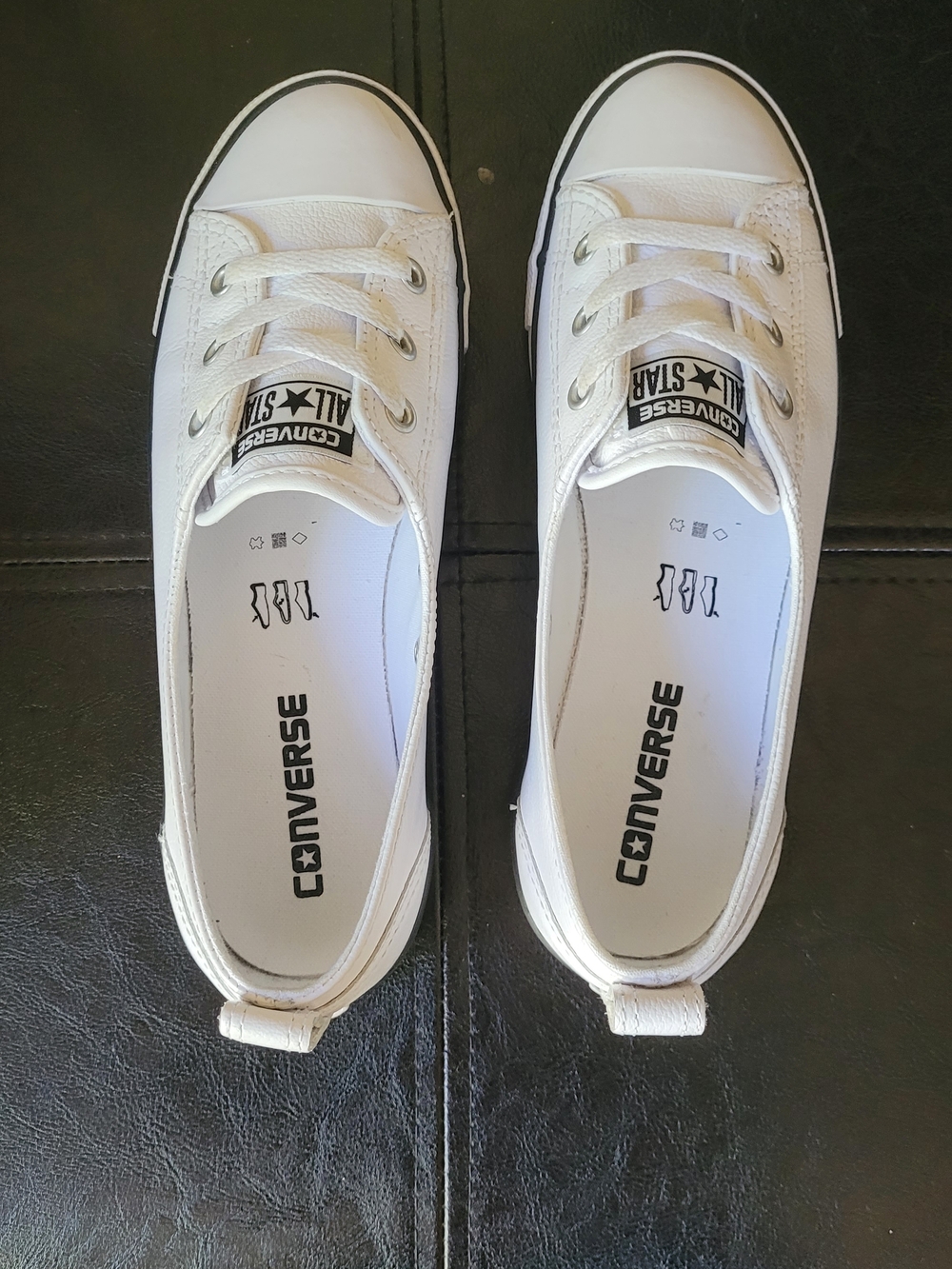 Converse Women’s White Low Top Leather Ballet Slip-on Sneakers